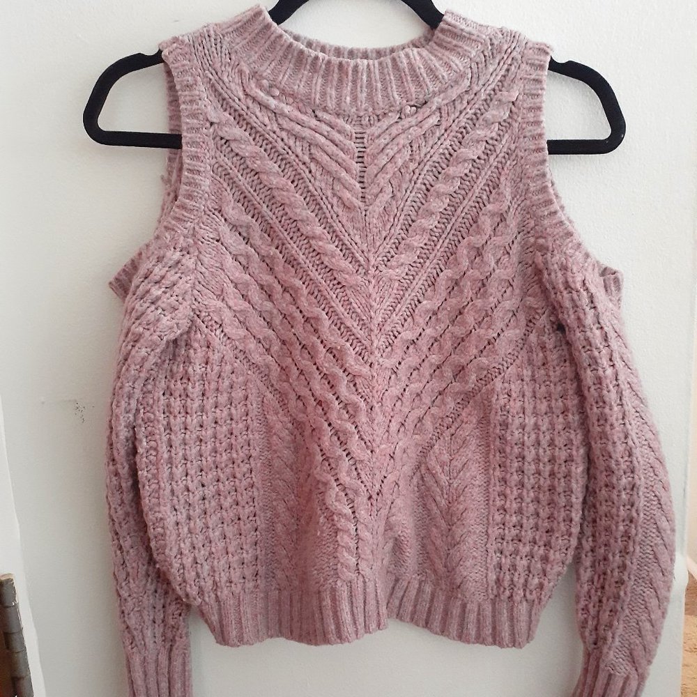 Lavender Cold Shoulder Sweater by Express - Medium